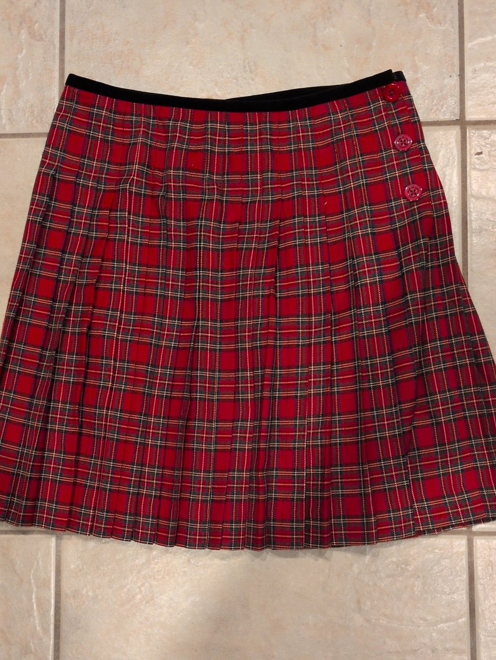 Vintage Liz Claiborne Liz Sport Plaid Pleated Wrap Skirt Size 6